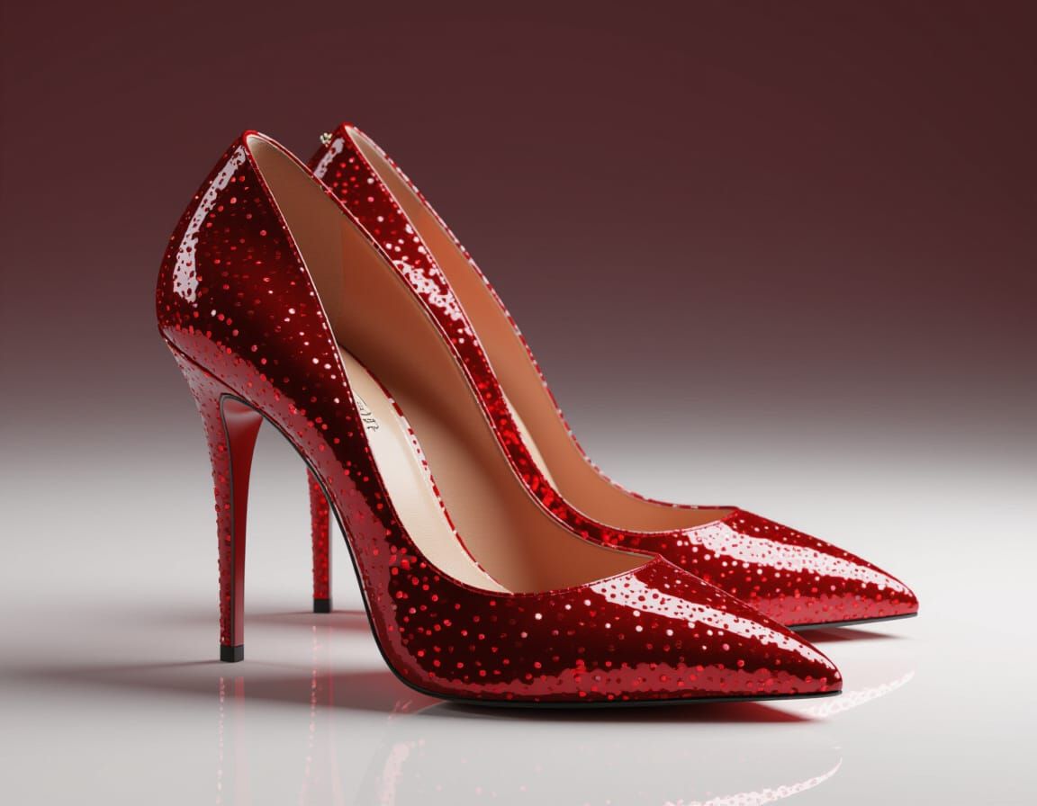 Red Glitter High Heels in Luxury Fashion Style