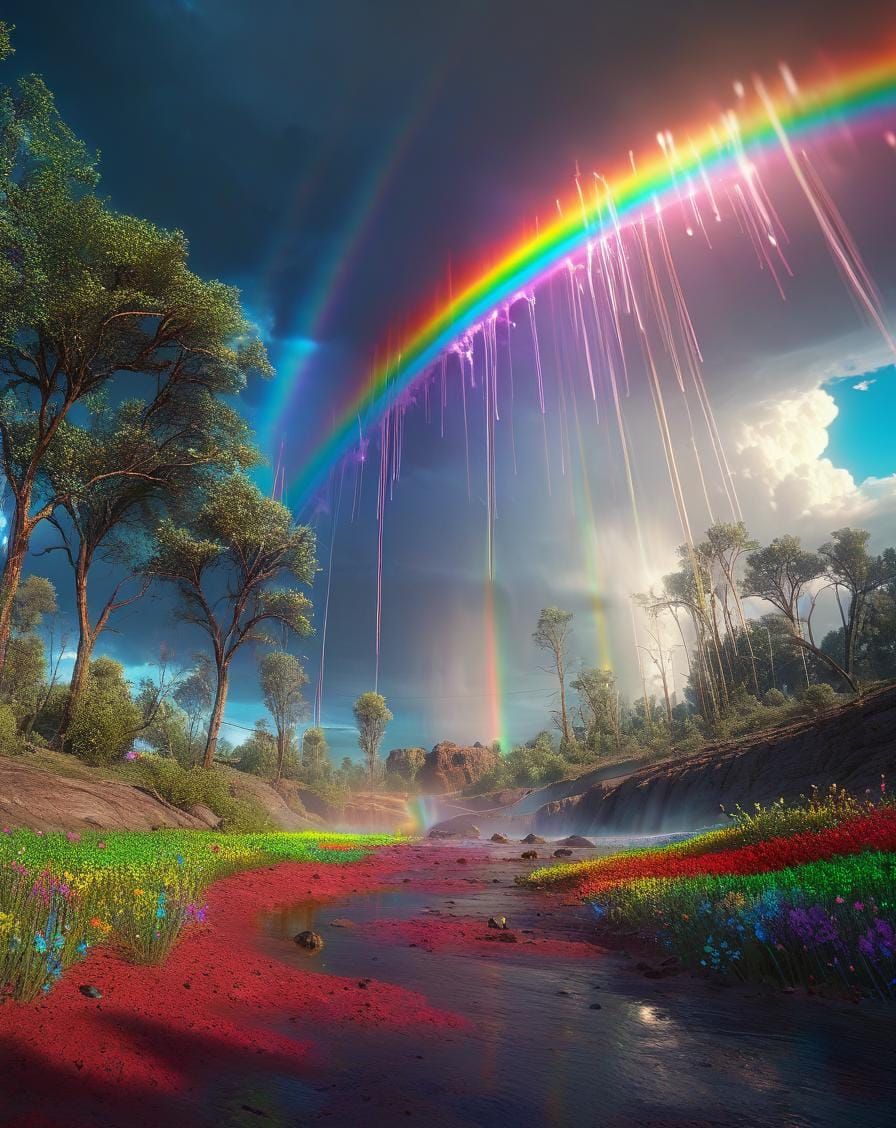 Exploding Rainbows in Atmospheric Perspective
