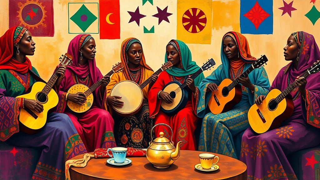 Lively Celebration of Tuareg Culture in Vibrant Algerian Att...