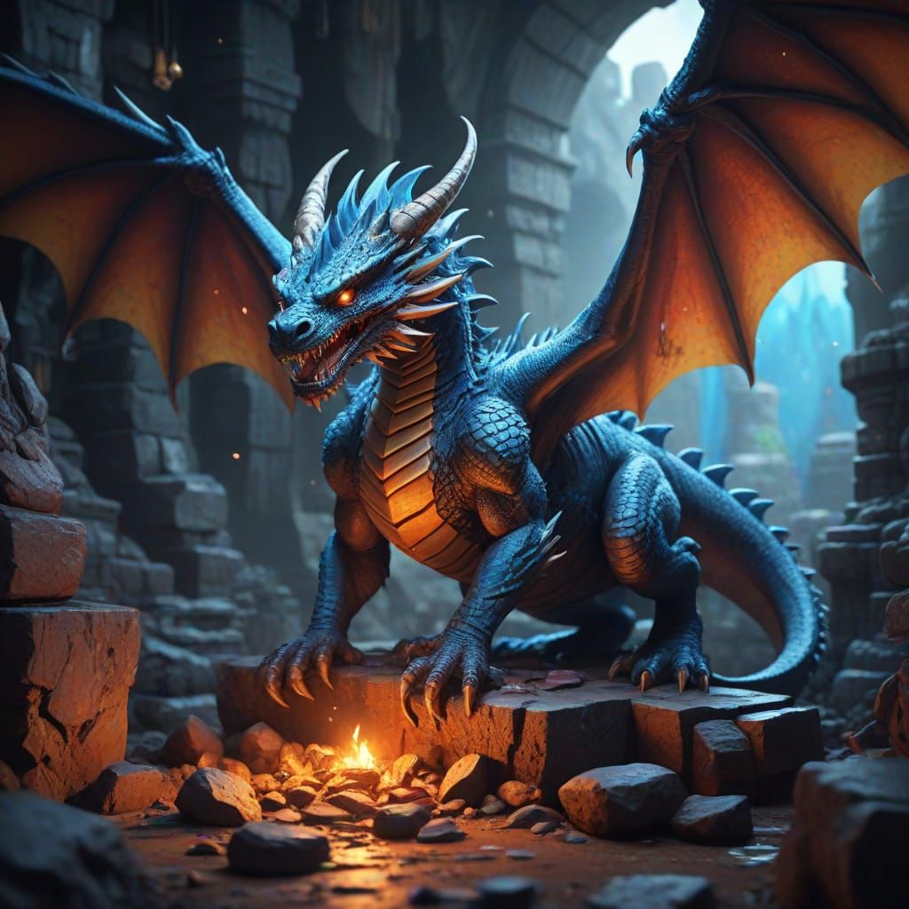 Surreal Fantasy Dragon in Vibrant, Cinematic Colors