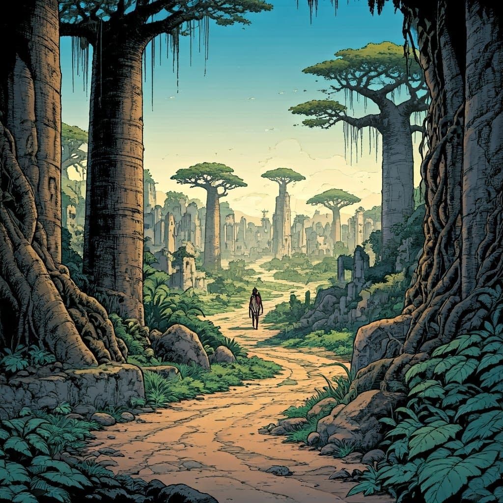 African Colonial Scars in Moebius Style