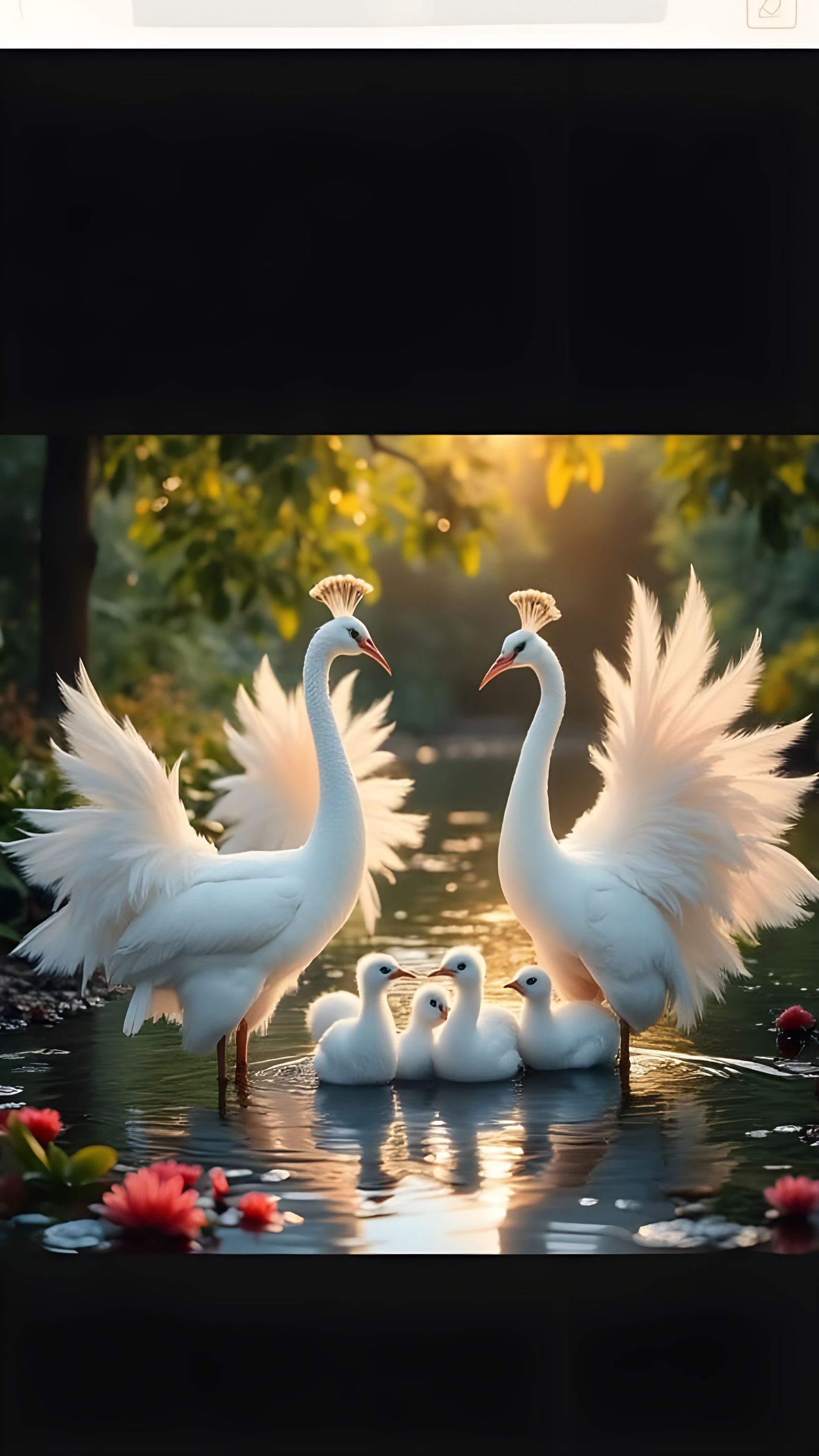 Dazzling White Peacock with Adorable Babies in a Refreshing ...