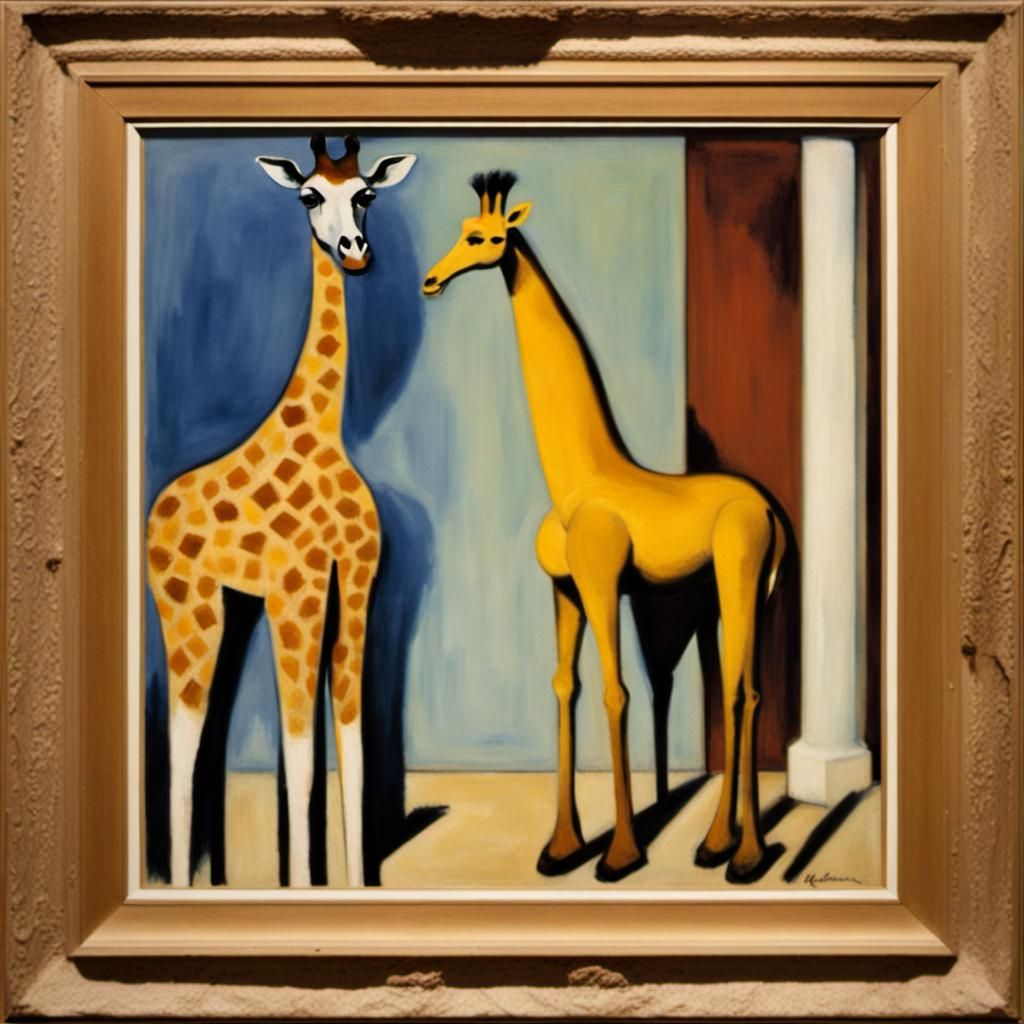 Giraffe in Van Dyke Brown and Golden Hues
