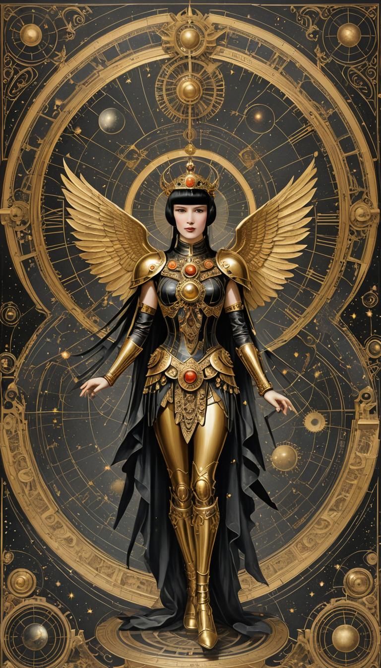 Winged Angel Queen of Mars in Steampunk Style