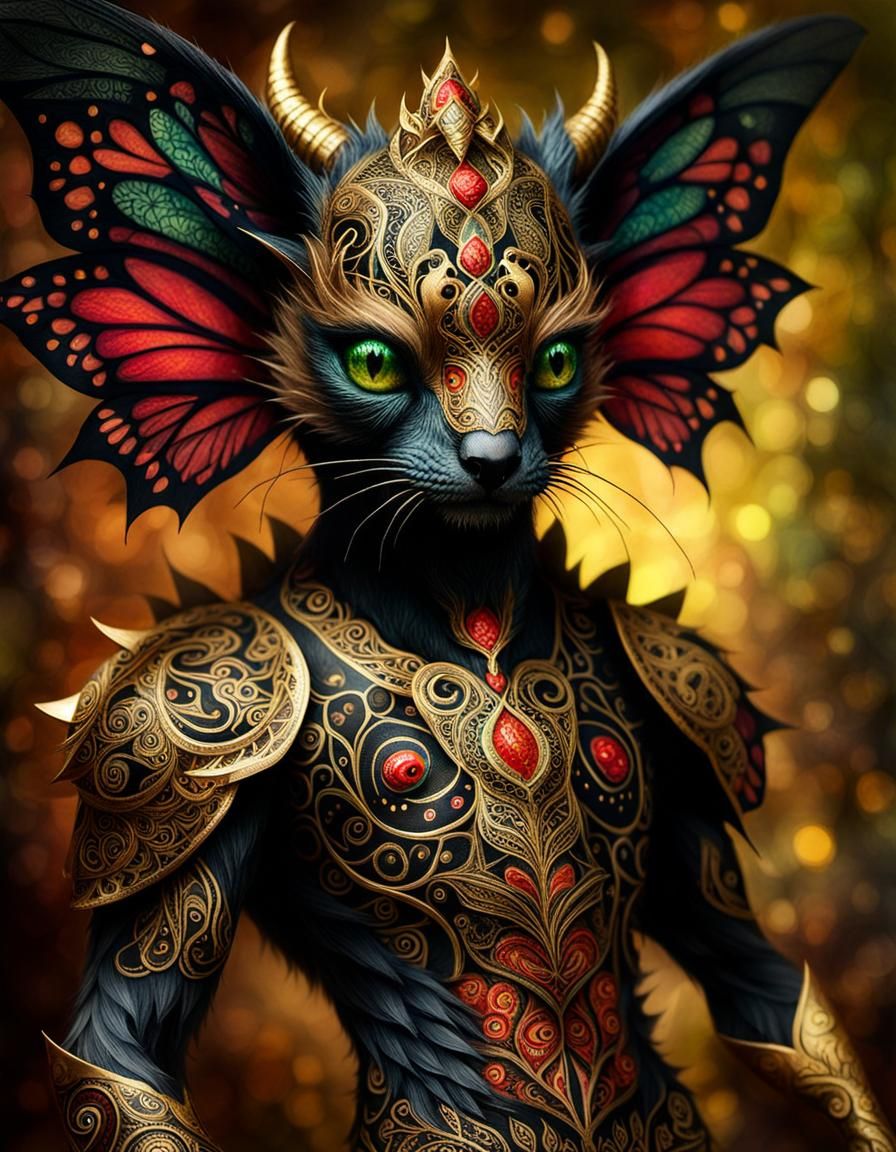 Gelatinous Paisley Beastie in Mixed Media Style