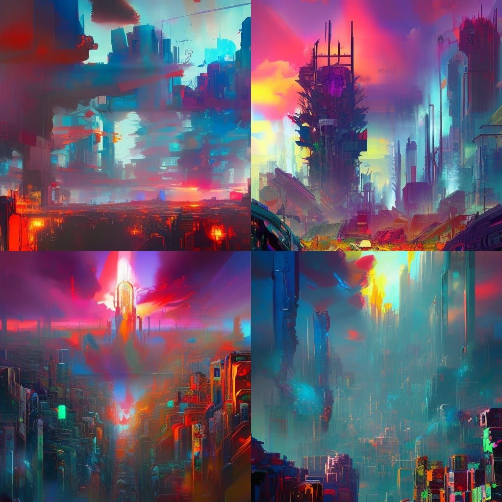 Post-Apocalyptic Metropolis in Surreal Style