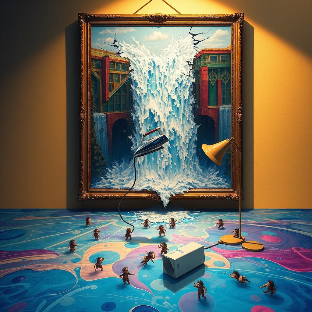 Waterfall Oil Painting Creates Jelly Chaos