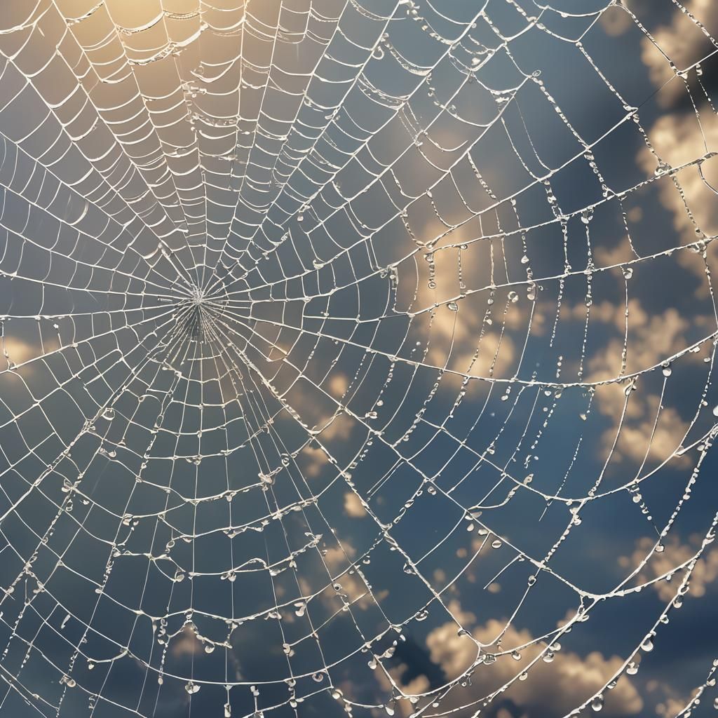 Ethereal Spiderweb Ascends in Anime Style