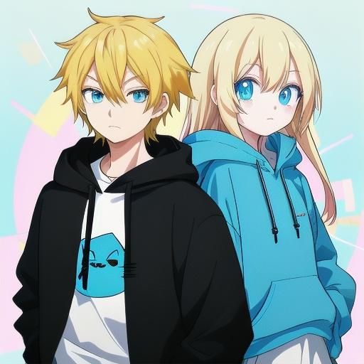 Anime Girl in Cat Hoodie Digital Illustration