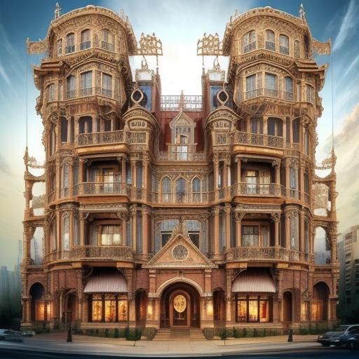 Colorful Island House in Ocean, CGI Rendering