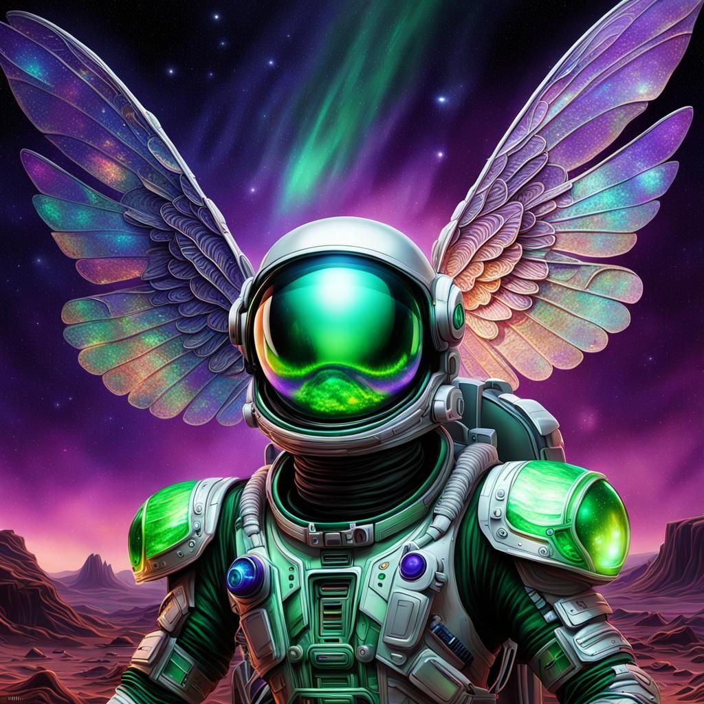 Shimmering Martian Explorer Digital Art