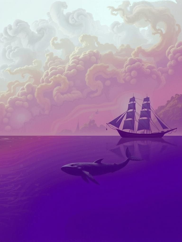 Majestic White Whale Breaching: Fantasy Concept Art