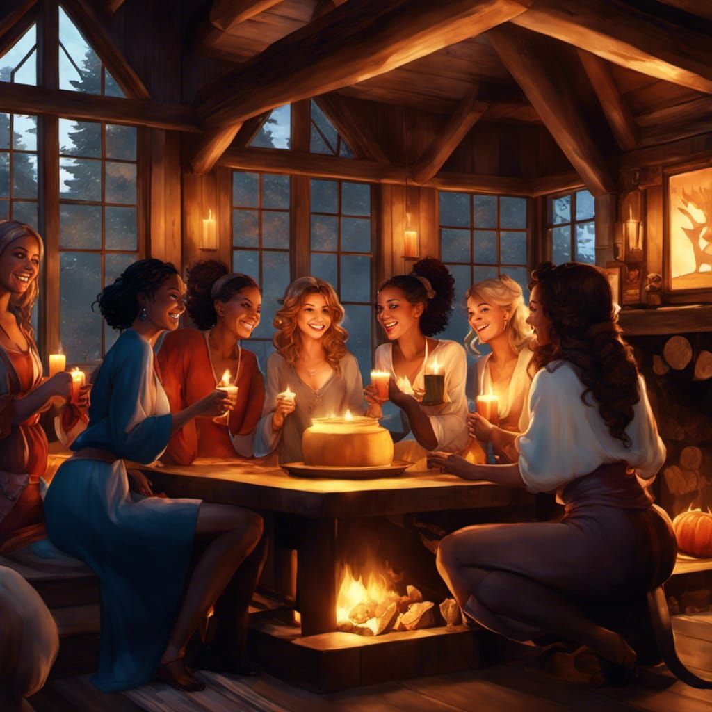 The girls were so glad they had their girly vacation at the woodland cabin. Men free for a weekend - bliss!