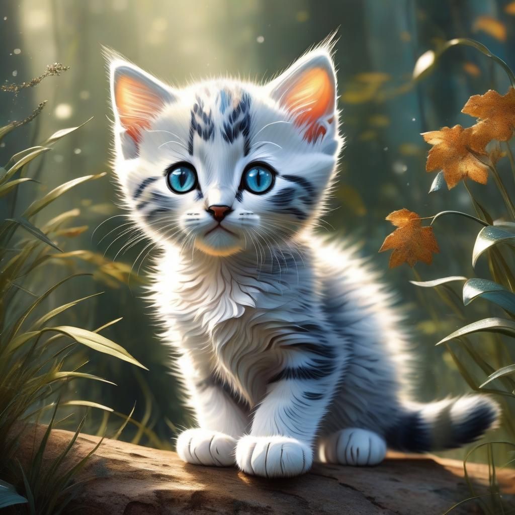 Adorable Kitten in the Wild: A Magical Masterpiece
