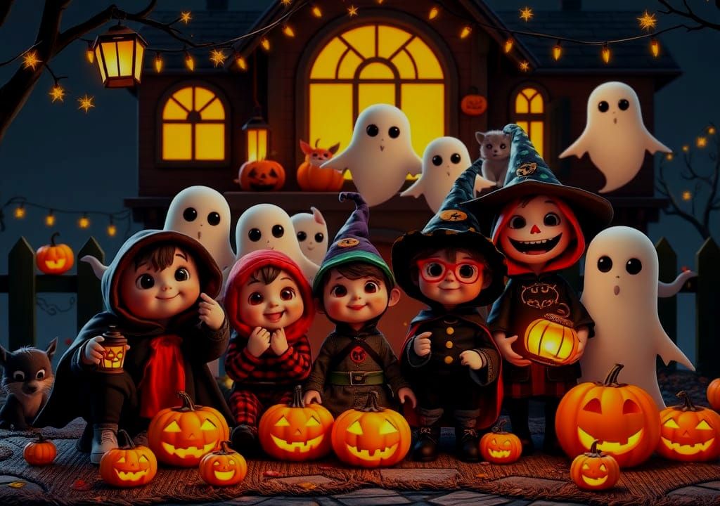 Halloween Apparitions: A Charming 3D Render