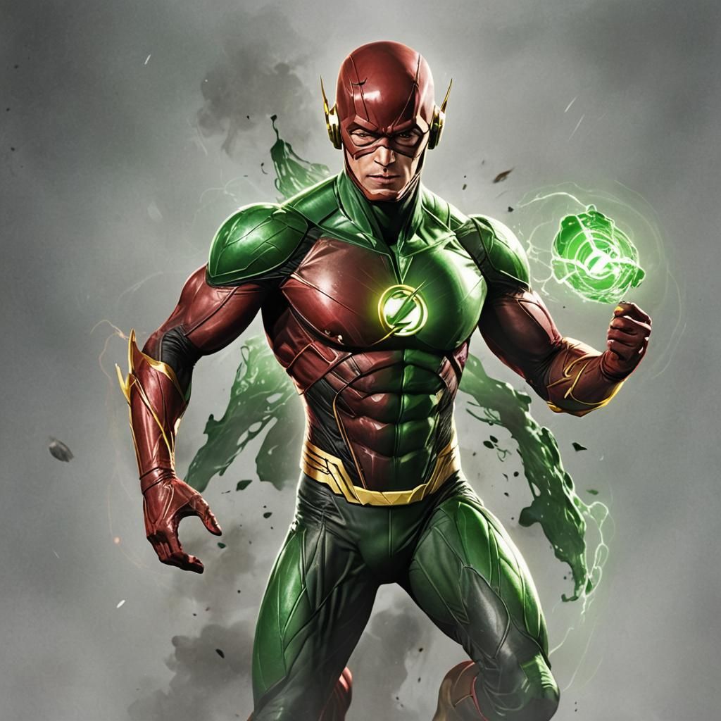 Flash and Green Lantern Superhero Fusion