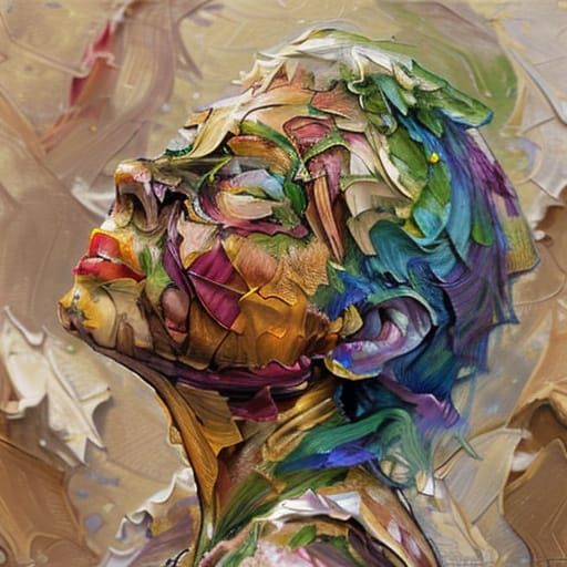 Impressionist Oil Painting: Violinist on Cobblestone Street