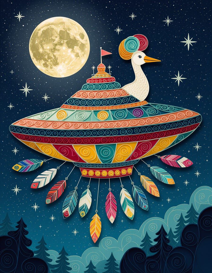 Loonyscape Spacebuns Hyaline Poetic Quilling Melodramatic Lighting Feathers