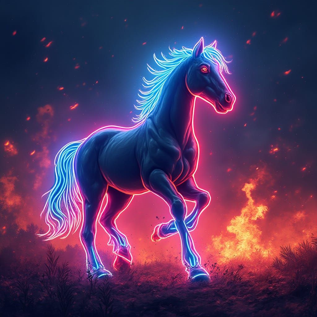 Electric Horse Rides Out of a Fiery Apocalypse in Comic Book...