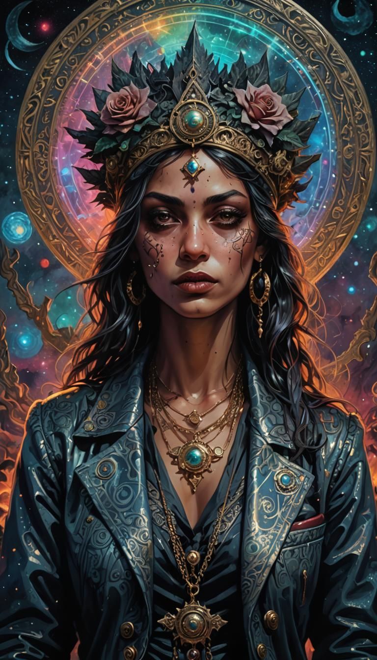 Gangster Chola in Holographic Astral Illustration