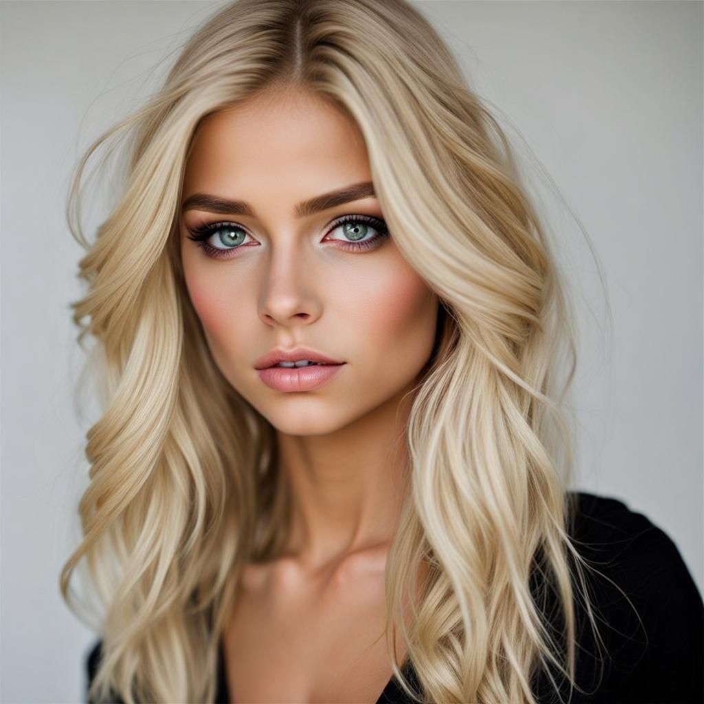 Blonde Teenage Girl with Hazel Eyes Portrait