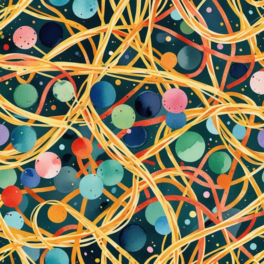 Playful Watercolor Confetti and Spaghetti Illustration