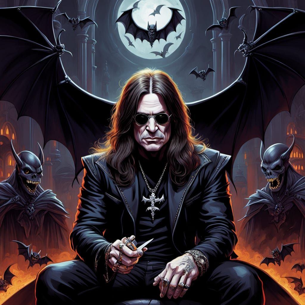 Gothic Rock Singer on Stage in Dark Fantasy Art