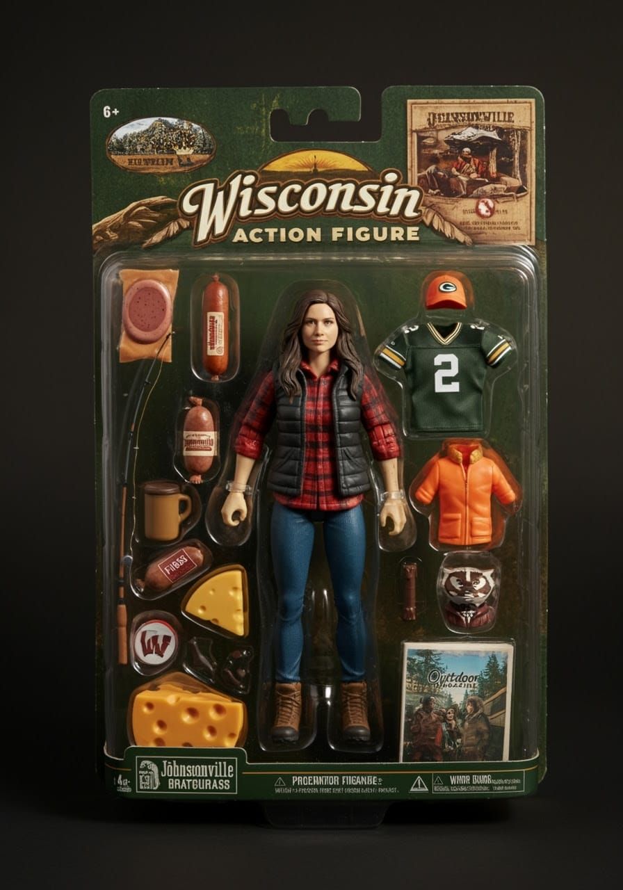 Wisconsin Action Figure in Stylish, Retro-Inspired Packaging