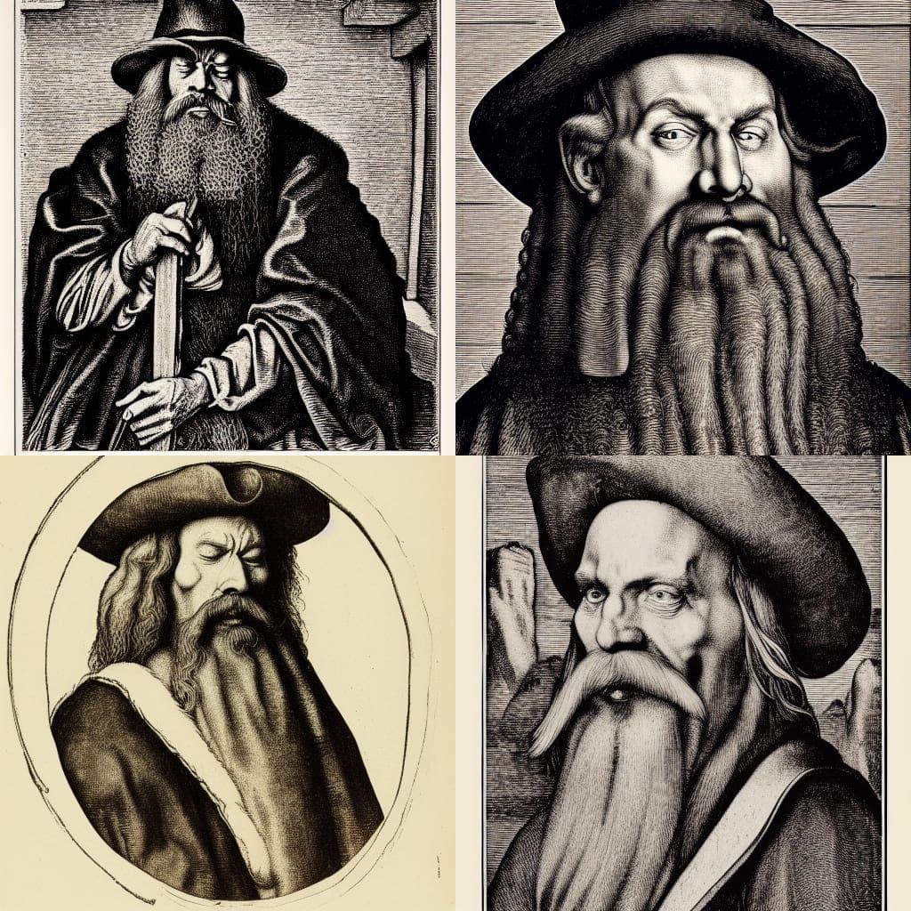 Yosemite Sam Portrait in Albrecht Durer Style