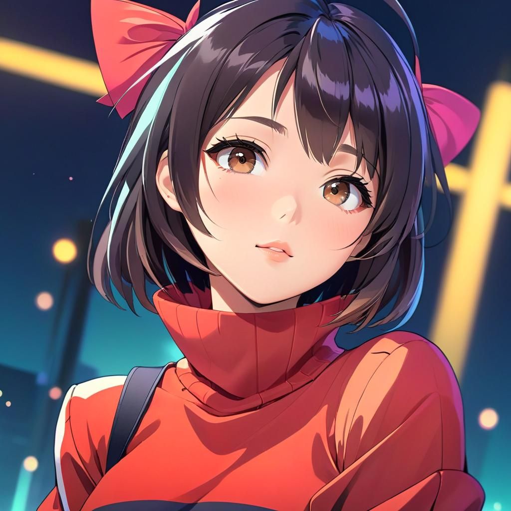 Anime Portrait of a Cute Thai Girl