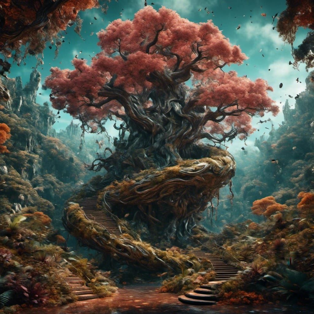 Paradise Tree and Snake Matte Painting