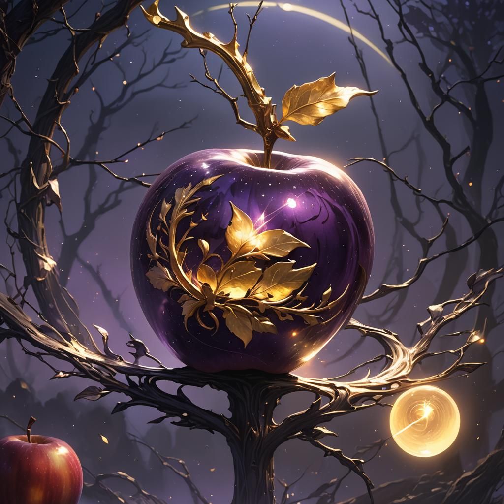Golden Apple Pierced by Arrow: Dark Fantasy Art
