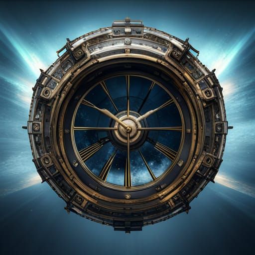 Clock in Space: Detailed Matte Painting