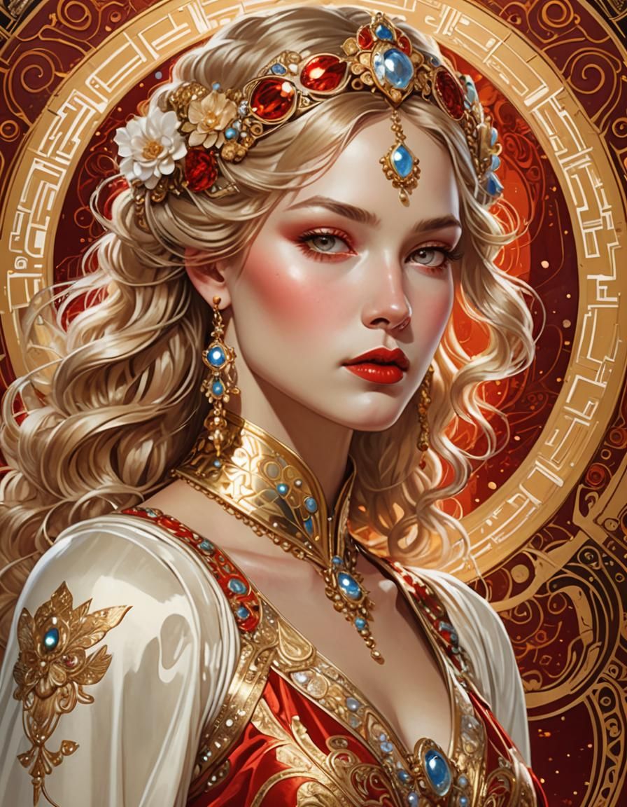 Sci-Fi Empress Portrait in Art Nouveau Style