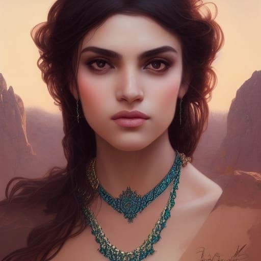 Detailed Portrait of a Persian Princess