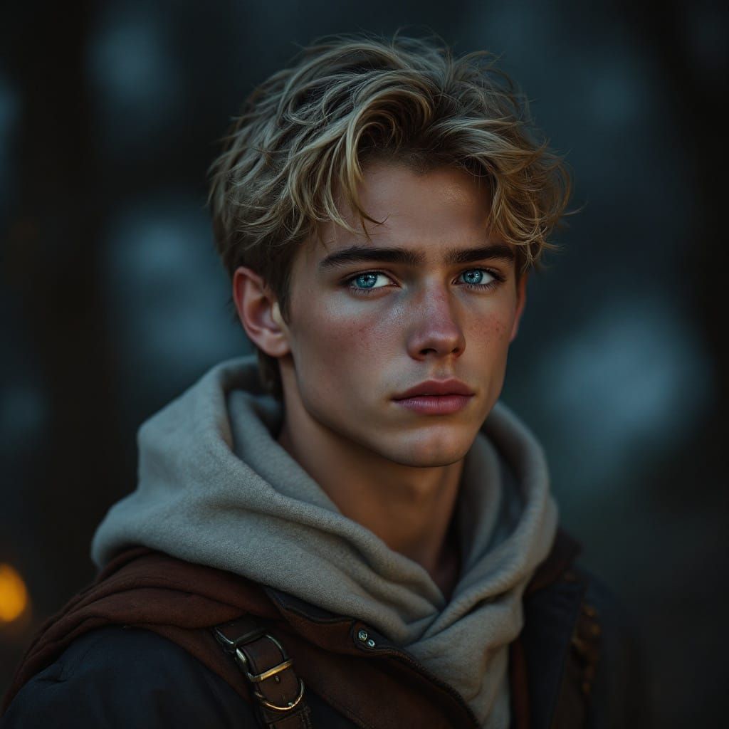 Confident Young Sorcerer in Dreamlike Fantasy Portrait