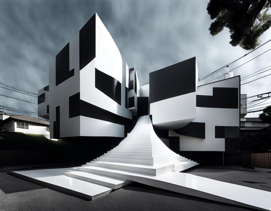 Surreal House Collage in Hyperrealistic Style