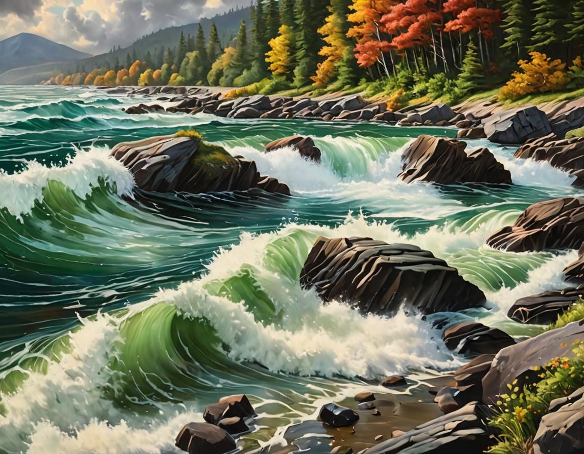 Powerful Ocean Storms: An Oil Painting
