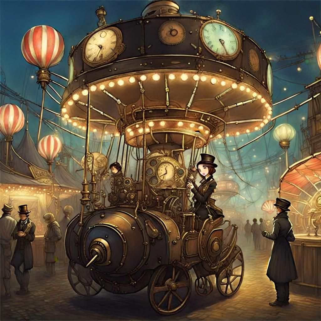 Whimsical Steampunk Carnival of Mechanical Marvels