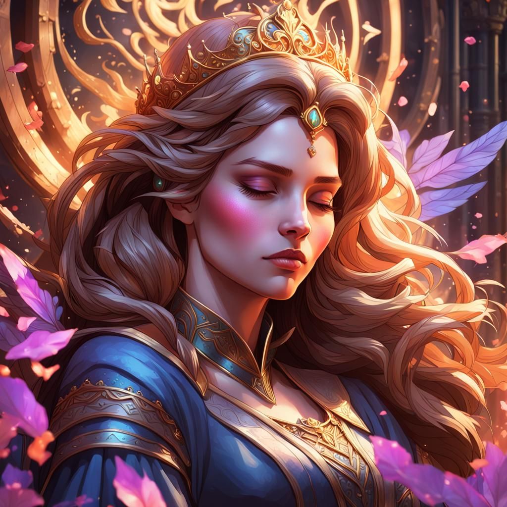 Sleeping Beauty Portrait in Fantasycore Style