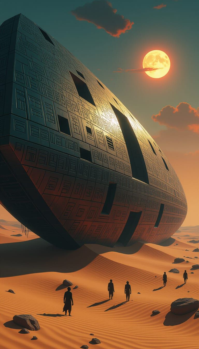 Ancient Alien Spaceship on Desert Planet