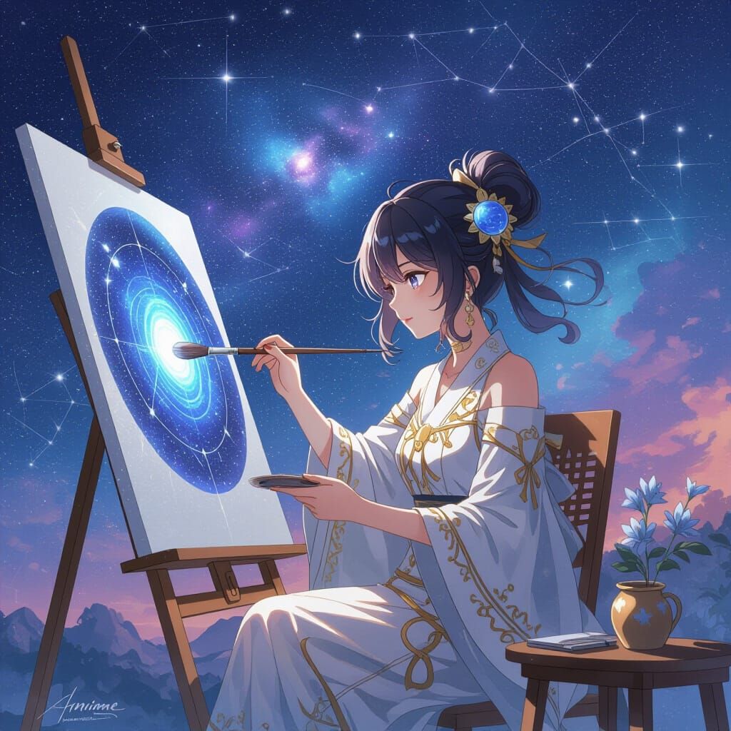 Celestial Cartographer: Ethereal Fantasy Art in Watercolor