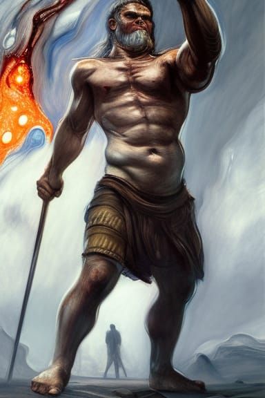 Alcyoneus as Expressionist Concept Art Portrait