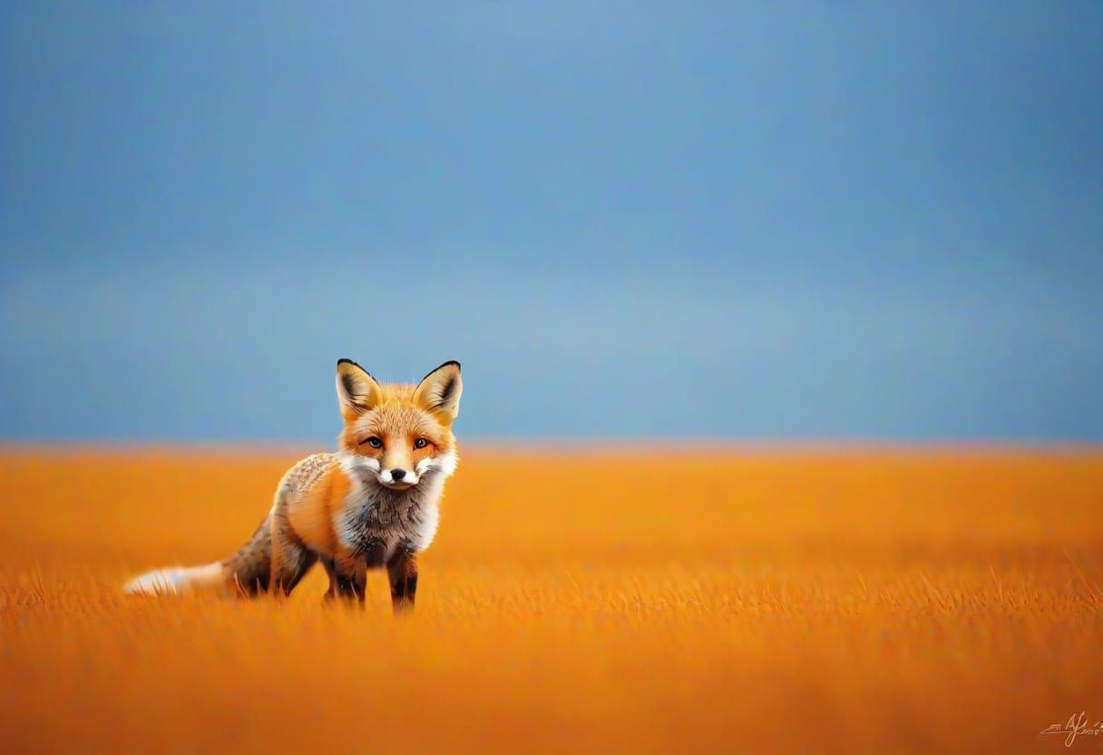 Adorable Fox in the Style of Stephen Gammell