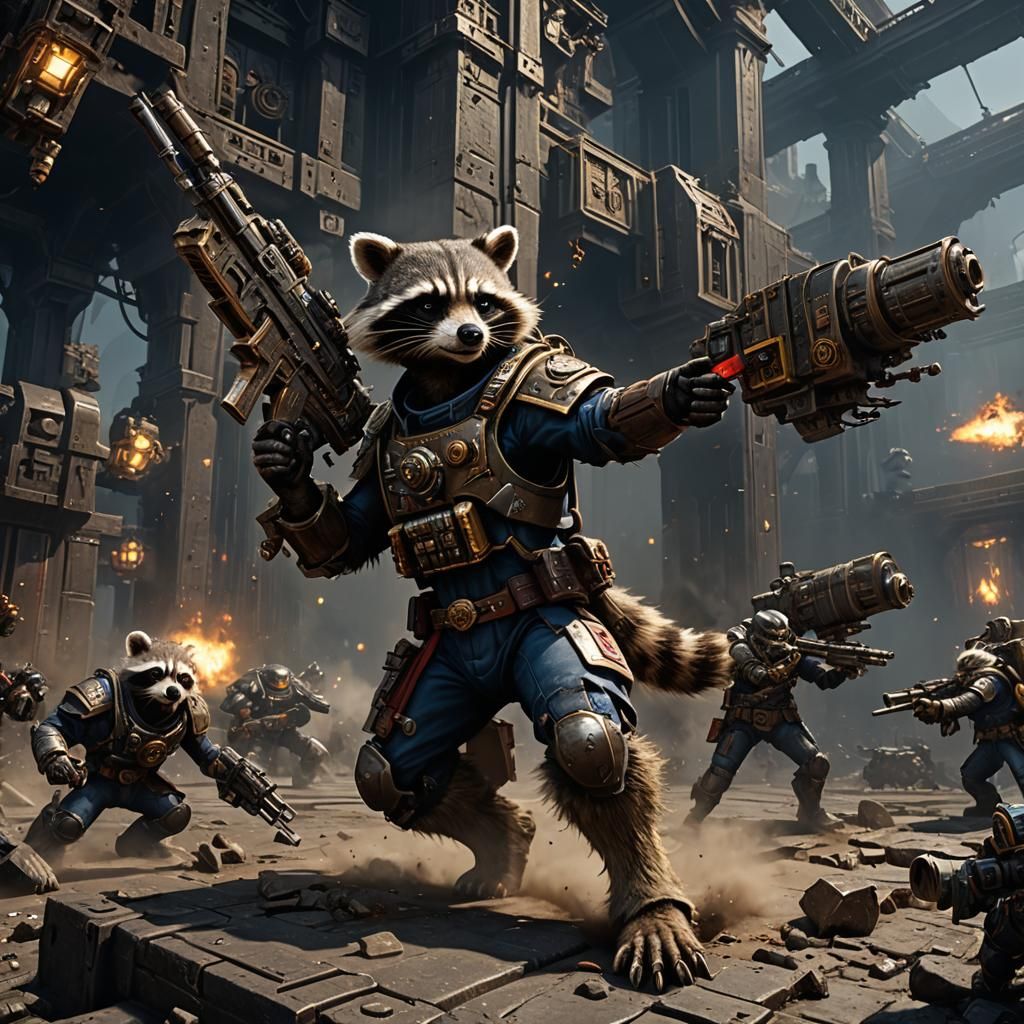 Raccoon Warrior on Dreadnought: Dark Fantasy Concept Art