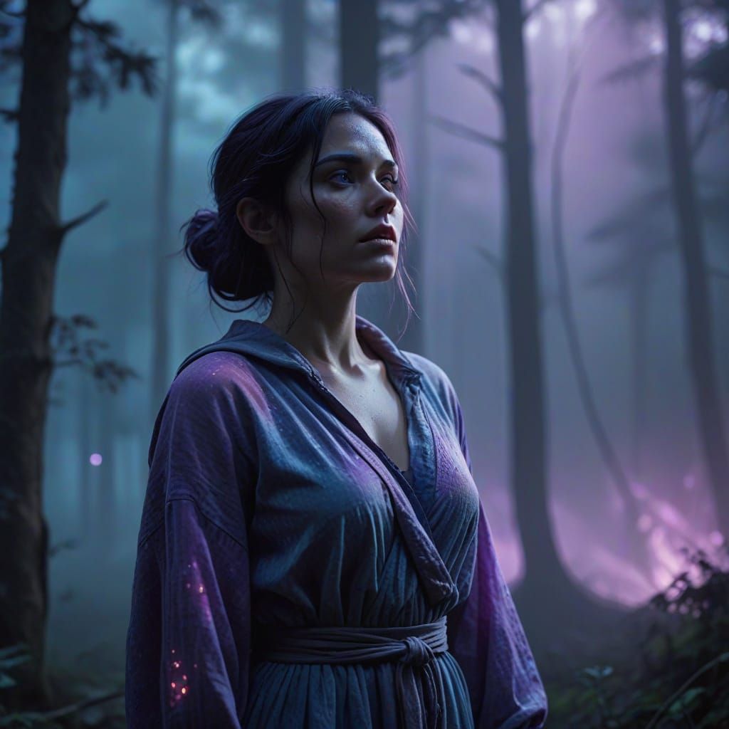 Woman in Moonlight, Moody Digital Art