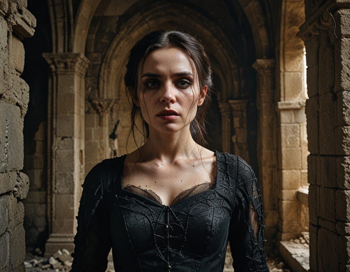 Dark Gothic Portrait in Oil Painting Style