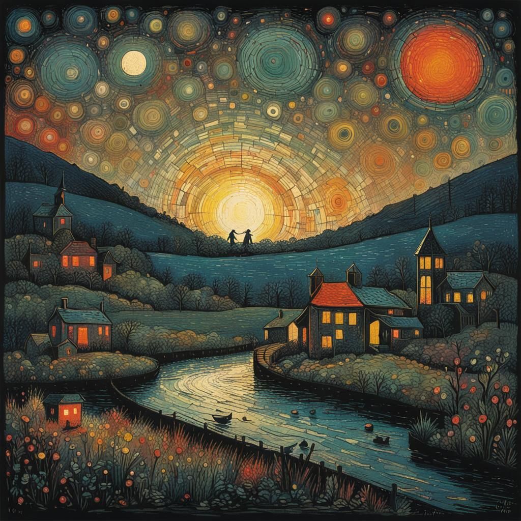 Abstract Expressionist Painting in Vibrant Colors