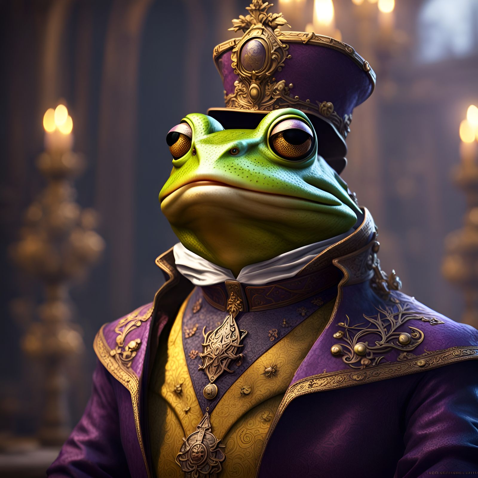 Frog in Lavish 16th Century Attire
