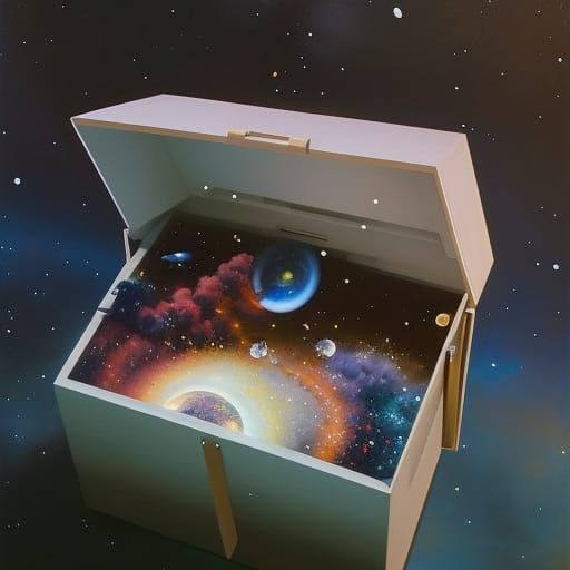 Universe in a Box: Surreal Oil Painting